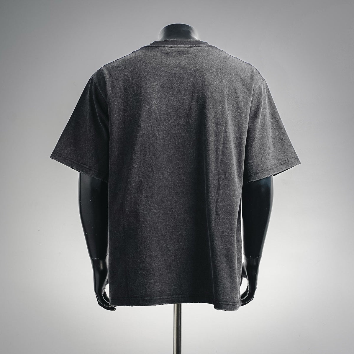 Balenciaga Mirror BB Logo Washed Distressed Crewneck T-Shirt