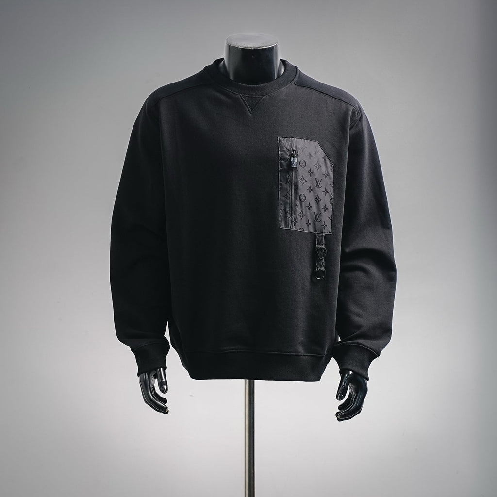 Louis Vuitton Monogram Zipped Pocket Crewneck Sweatshirt - Black