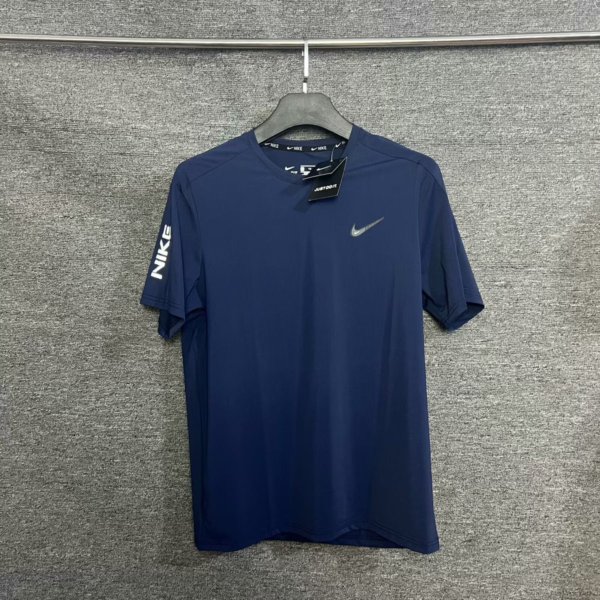 Nike Men's Dri-FIT Vertical Striped Breathable Running T-Shirt – Short Sleeve Athletic Tee