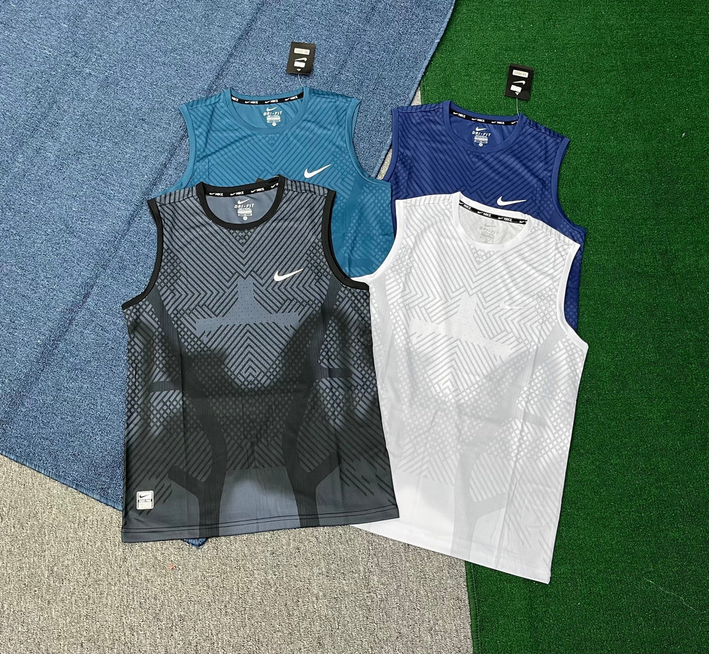 Nike Men's Dri-FIT Geometric Jacquard Sleeveless Training Tank Top – Performance Athletic Vest