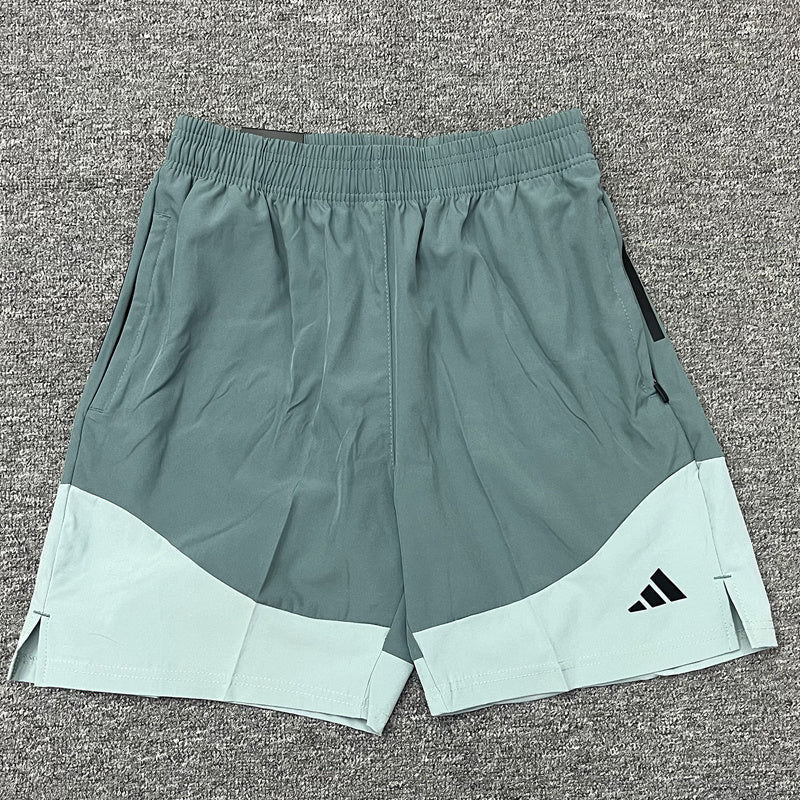 Adidas Men's Colorblock Training Shorts – Lightweight Athletic Running Shorts with Zip Pockets
