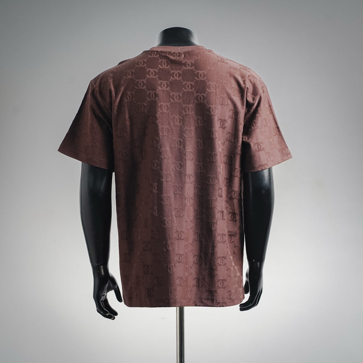 Chanel All-Over Jacquard Double C Monogram Cotton T-Shirt - Brown