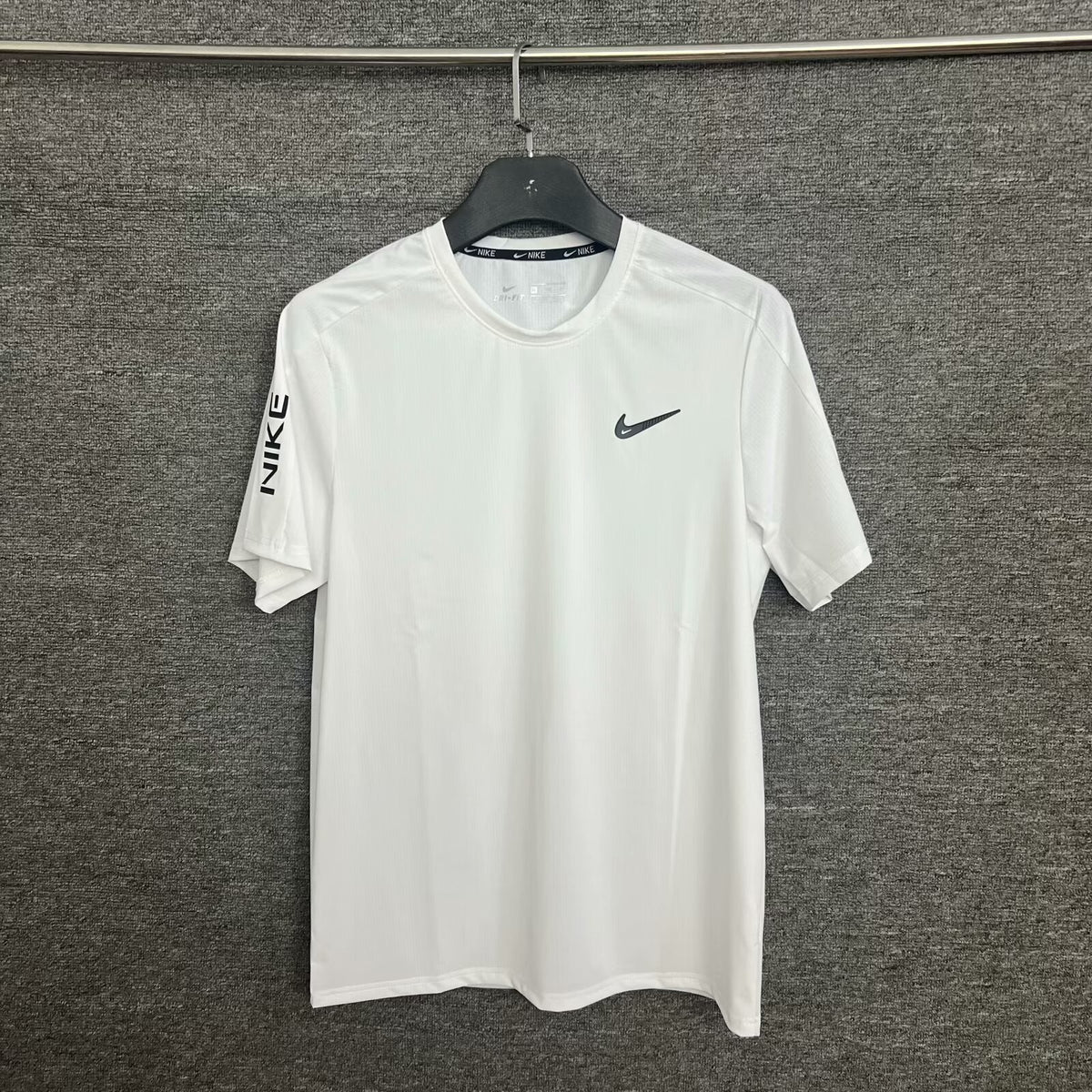 Nike Men's Dri-FIT Vertical Striped Breathable Running T-Shirt – Short Sleeve Athletic Tee