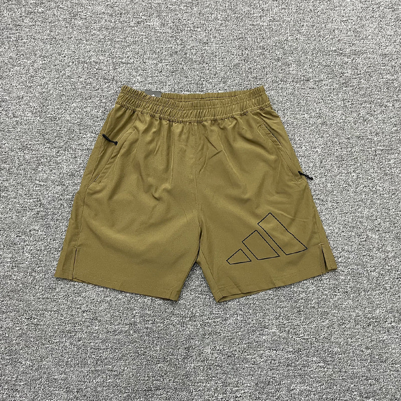 Adidas Men's Outline Logo Training Shorts – Lightweight Athletic Running Shorts with Zip Pockets