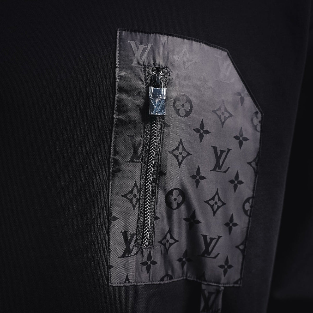 Louis Vuitton Monogram Zipped Pocket Crewneck Sweatshirt - Black