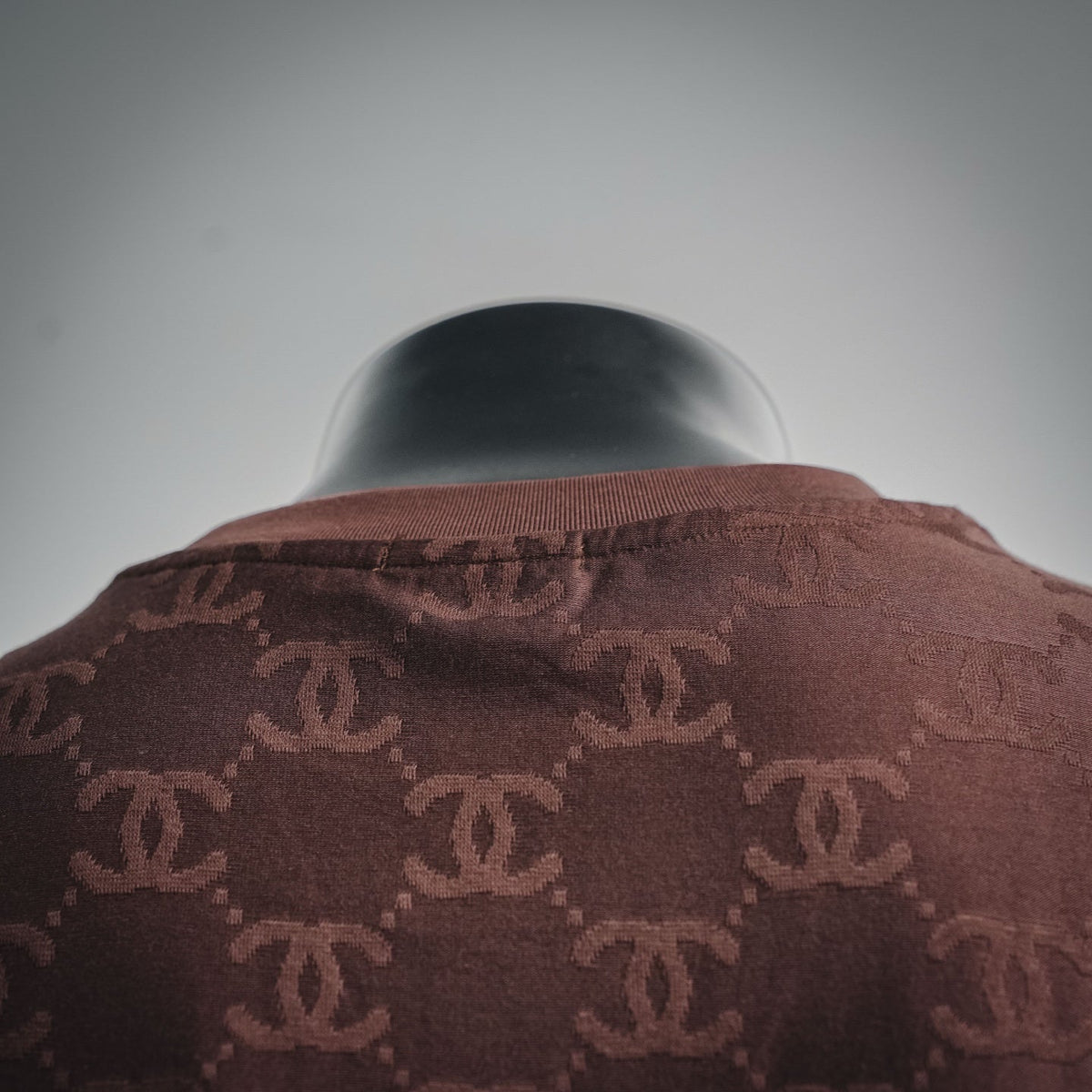 Chanel All-Over Jacquard Double C Monogram Cotton T-Shirt - Brown