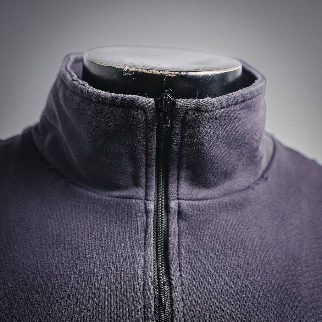 Balenciaga DIY Metal Logo Washed & Distressed Half-Zip Sweatshirt