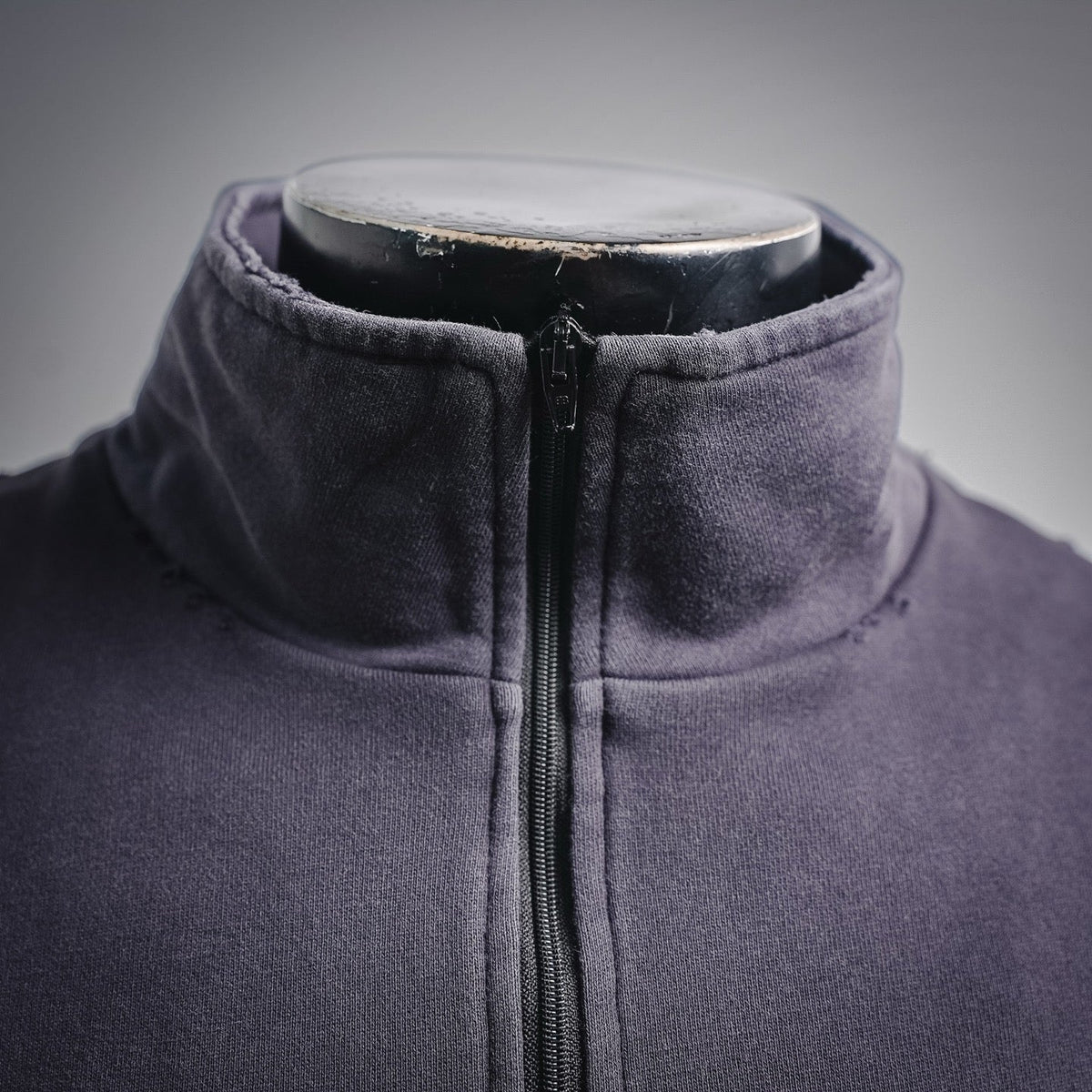 Balenciaga DIY Metal Logo Washed & Distressed Half-Zip Sweatshirt