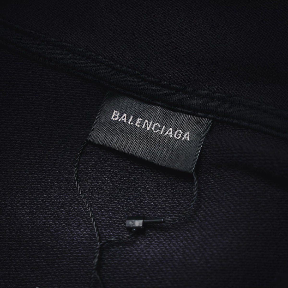 Balenciaga DIY Metal Logo Washed & Distressed Half-Zip Sweatshirt