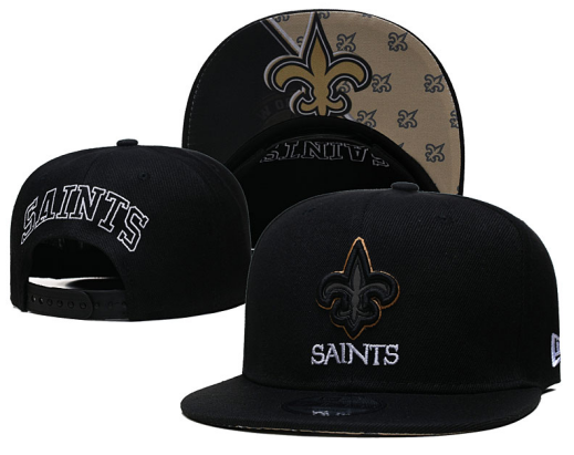 New Orleans Saints Embroidered Snapback Hat - Premium Adjustable Flat Brim Sports Fan Cap
