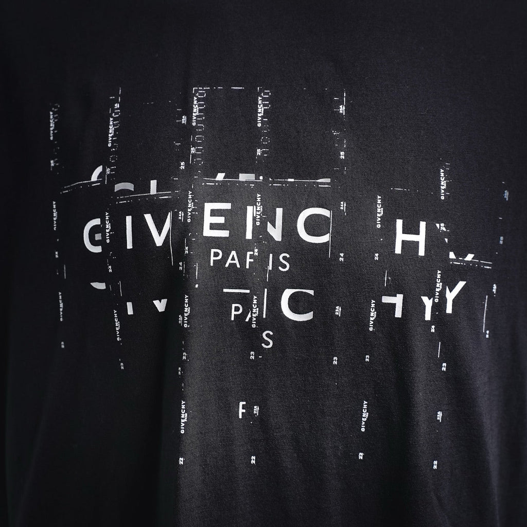 Givenchy Deconstructed Film Strip Logo Cotton T-Shirt - Black