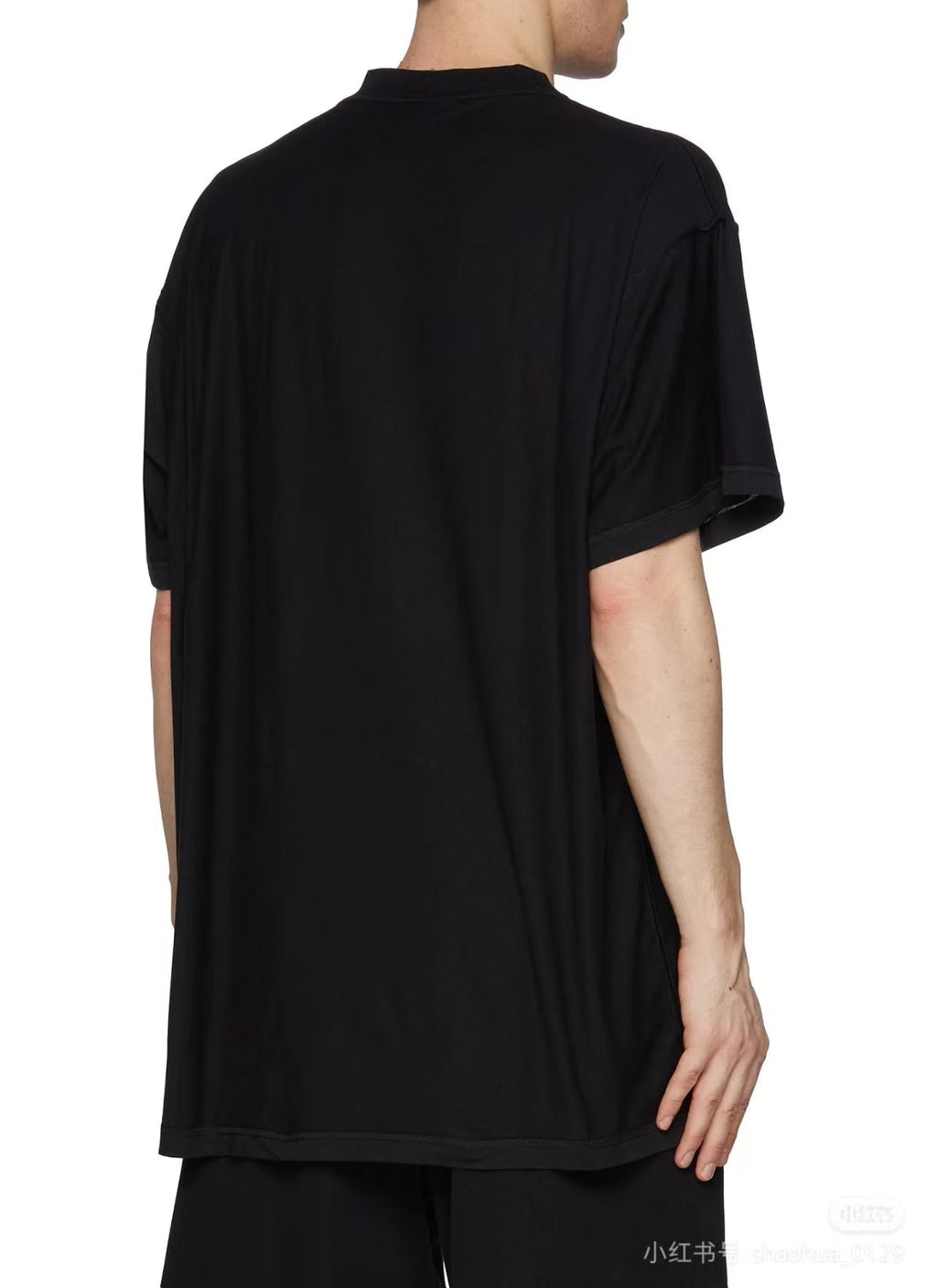 Balenciaga Mirror BB Logo Washed Distressed Crewneck T-Shirt