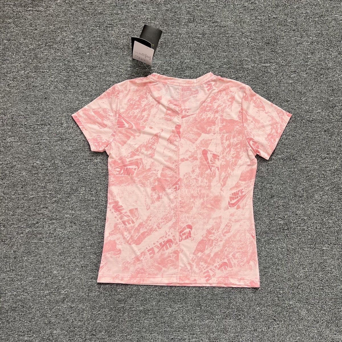 Nike Women's Dri-FIT Breathe All-Over Print Running T-Shirt – Short Sleeve Athletic Tee