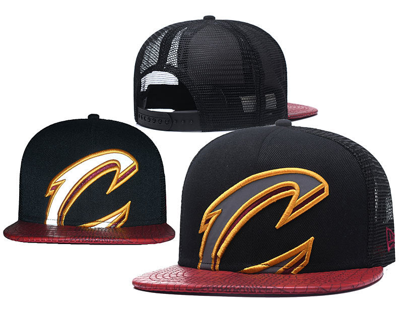 Cleveland Cavaliers "C" Logo Flat Brim Snapback – Leather Visor & Mesh Trucker Cap
