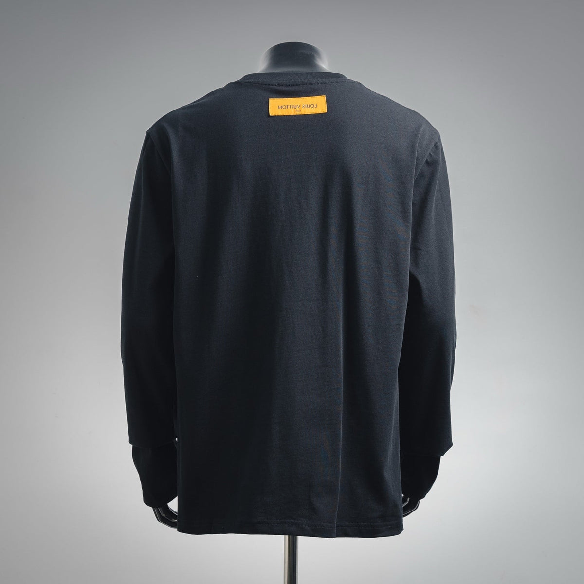 Louis Vuitton Embossed LV Front Logo Long-Sleeve T-Shirt with Yellow Back Tag